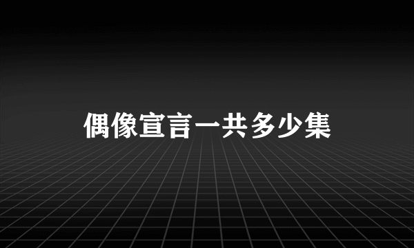 偶像宣言一共多少集