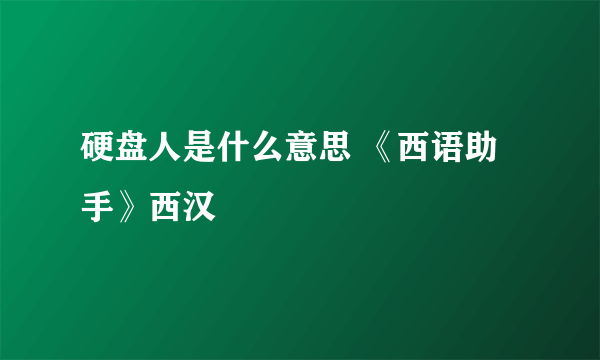 硬盘人是什么意思 《西语助手》西汉