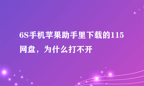 6S手机苹果助手里下载的115网盘，为什么打不开