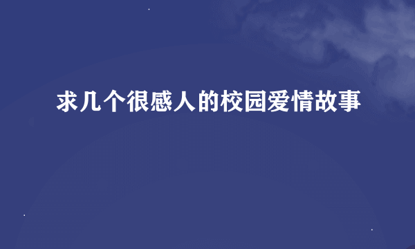 求几个很感人的校园爱情故事