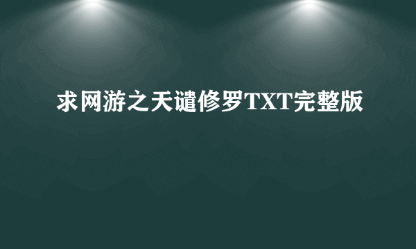 求网游之天谴修罗TXT完整版