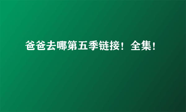 爸爸去哪第五季链接！全集！