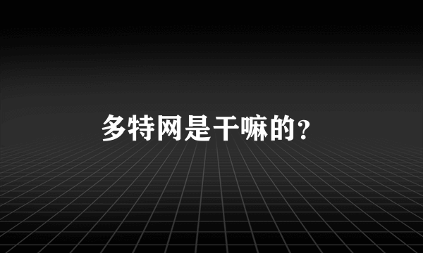 多特网是干嘛的？