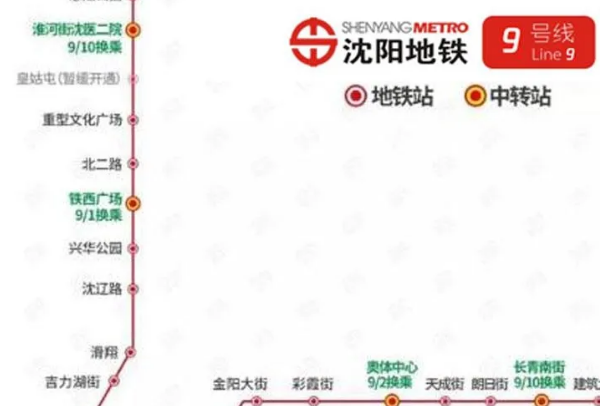 沈阳地铁9号线站名一览表