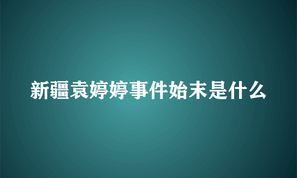 新疆袁婷婷事件始末是什么