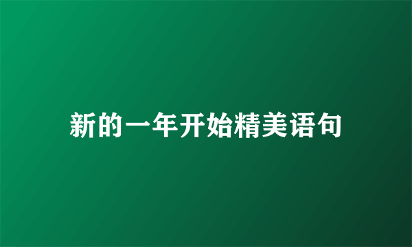 新的一年开始精美语句