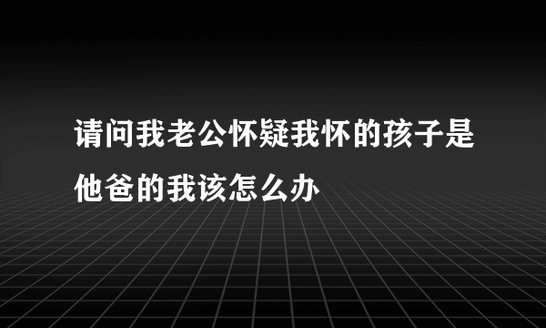 请问我老公怀疑我怀的孩子是他爸的我该怎么办