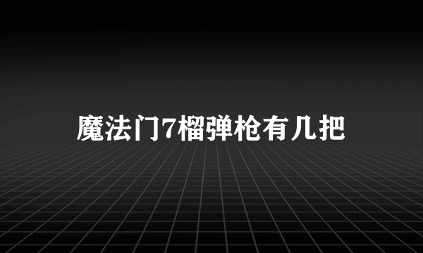 魔法门7榴弹枪有几把