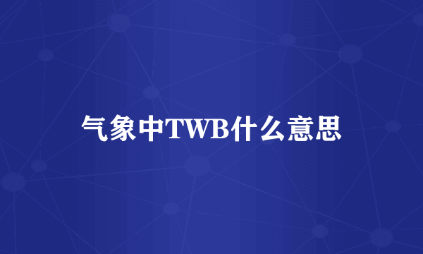 气象中TWB什么意思