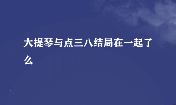 大提琴与点三八结局在一起了么