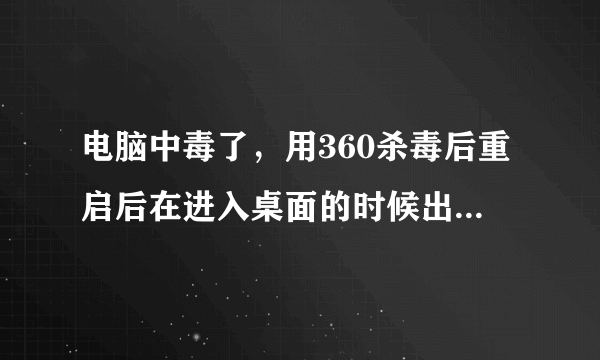 电脑中毒了，用360杀毒后重启后在进入桌面的时候出来个“没有找到DNSAPI.dll，因此这个应用未能启动”