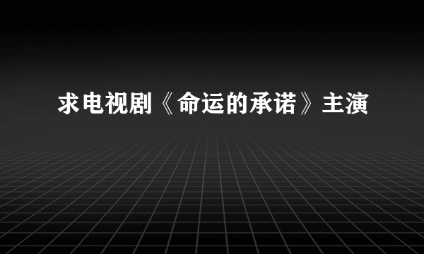 求电视剧《命运的承诺》主演