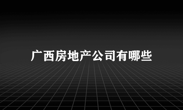 广西房地产公司有哪些