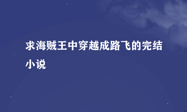 求海贼王中穿越成路飞的完结小说