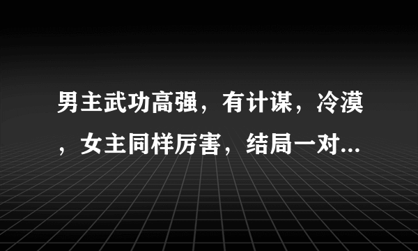 男主武功高强，有计谋，冷漠，女主同样厉害，结局一对一的小说！