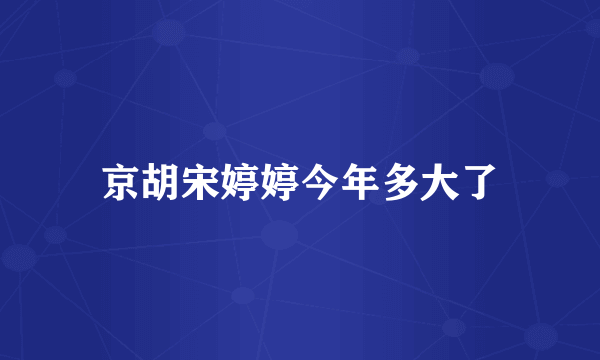 京胡宋婷婷今年多大了