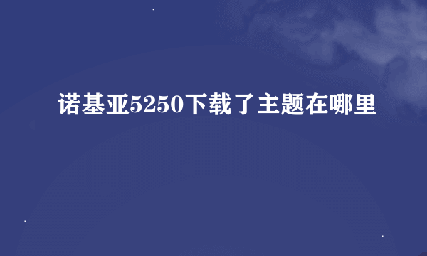 诺基亚5250下载了主题在哪里