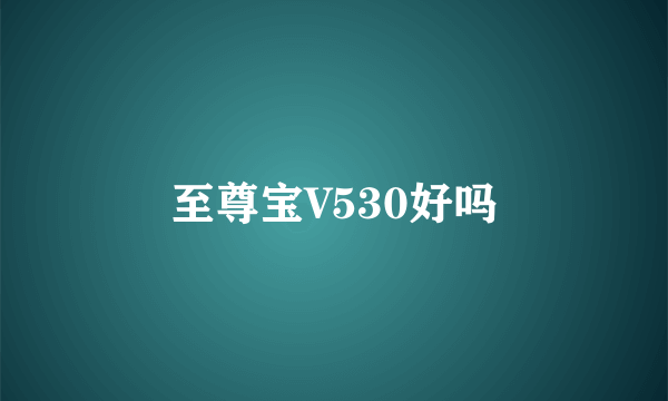 至尊宝V530好吗