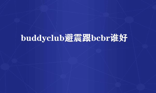 buddyclub避震跟bcbr谁好