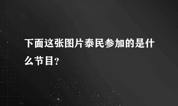 下面这张图片泰民参加的是什么节目？