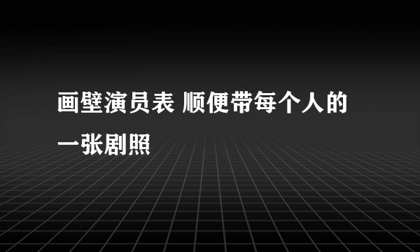 画壁演员表 顺便带每个人的一张剧照