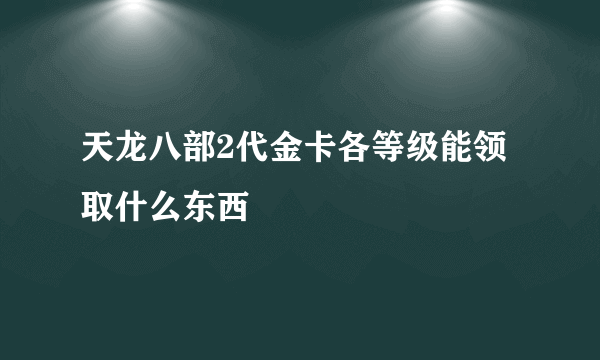 天龙八部2代金卡各等级能领取什么东西