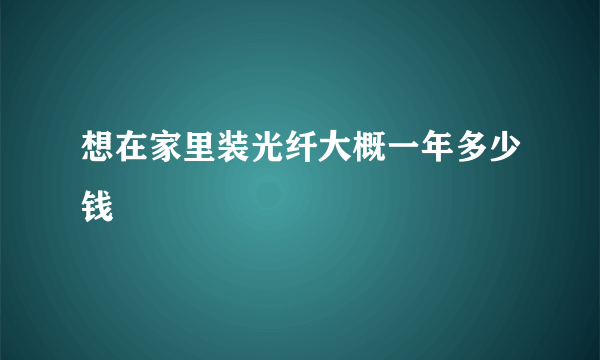 想在家里装光纤大概一年多少钱