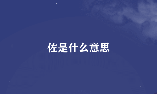 佐是什么意思