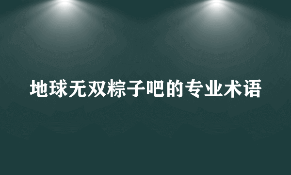 地球无双粽子吧的专业术语