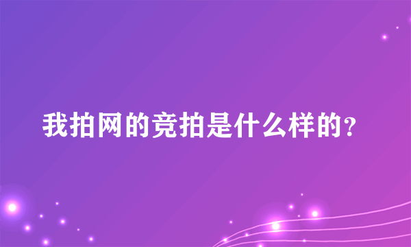 我拍网的竞拍是什么样的？