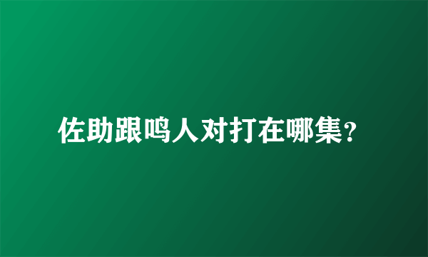 佐助跟鸣人对打在哪集？