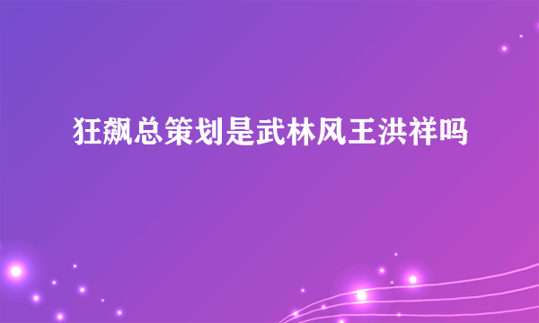 狂飙总策划是武林风王洪祥吗