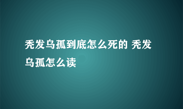 秃发乌孤到底怎么死的 秃发乌孤怎么读