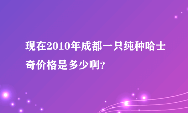 现在2010年成都一只纯种哈士奇价格是多少啊？