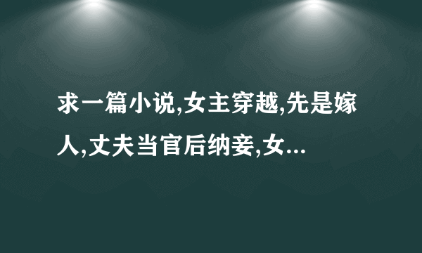 求一篇小说,女主穿越,先是嫁人,丈夫当官后纳妾,女主和离再嫁的故事.