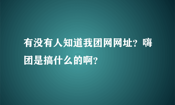 有没有人知道我团网网址？嗨团是搞什么的啊？