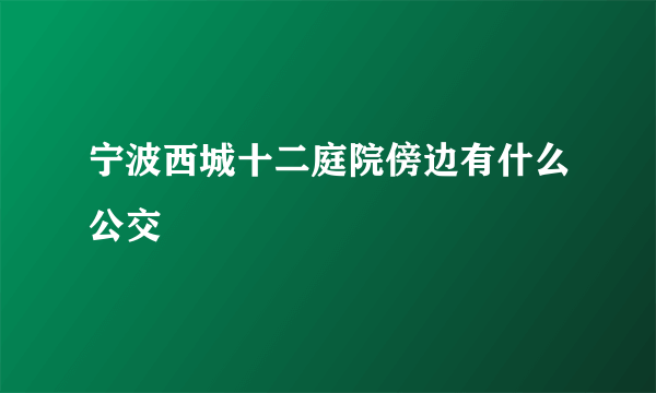 宁波西城十二庭院傍边有什么公交