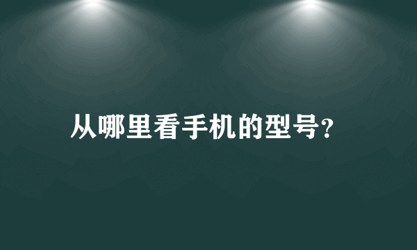 从哪里看手机的型号？