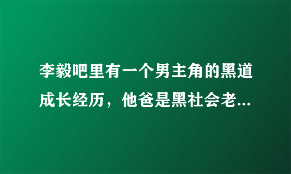 李毅吧里有一个男主角的黑道成长经历，他爸是黑社会老大叫“天宇”，这部小说的书名是什么？