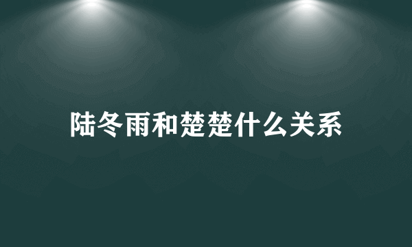 陆冬雨和楚楚什么关系