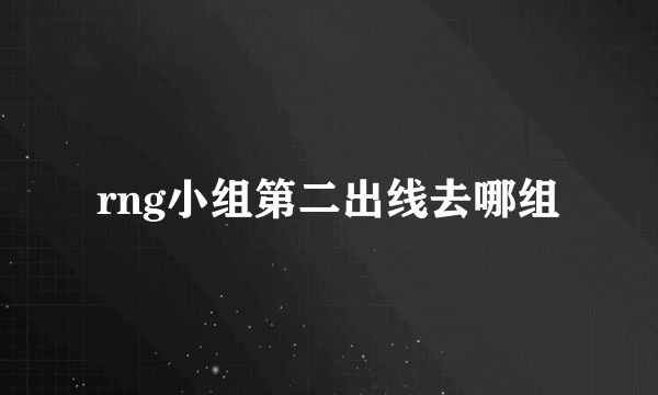 rng小组第二出线去哪组