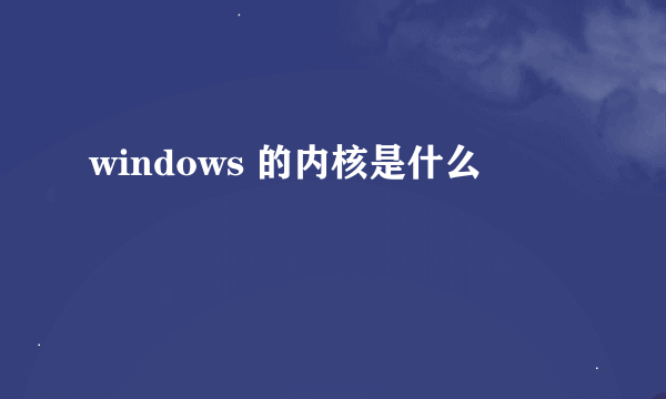 windows 的内核是什么