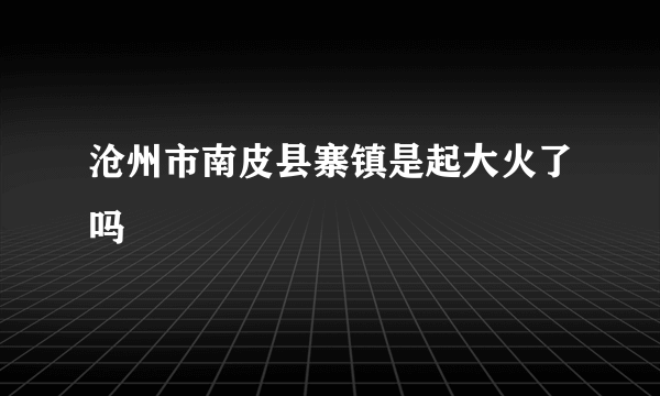 沧州市南皮县寨镇是起大火了吗