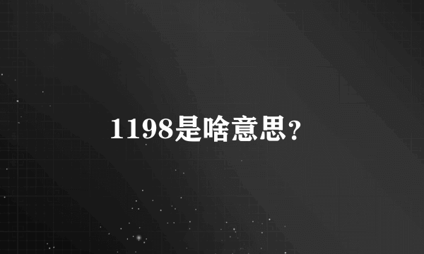 1198是啥意思？