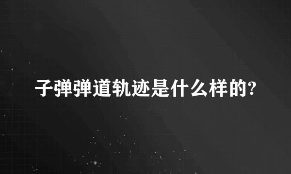 子弹弹道轨迹是什么样的?