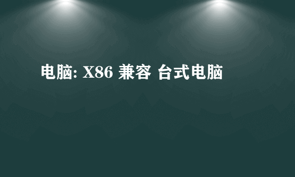 电脑: X86 兼容 台式电脑