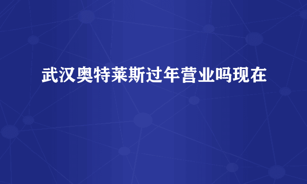 武汉奥特莱斯过年营业吗现在