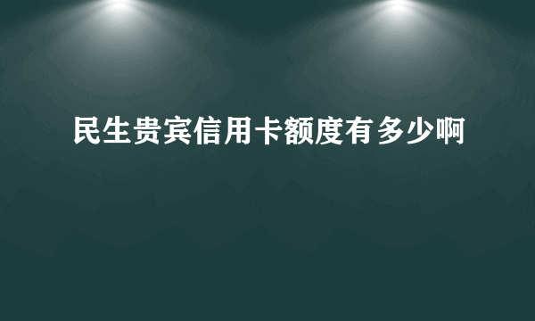 民生贵宾信用卡额度有多少啊