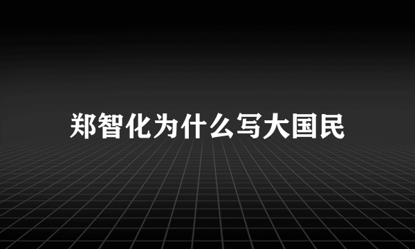 郑智化为什么写大国民