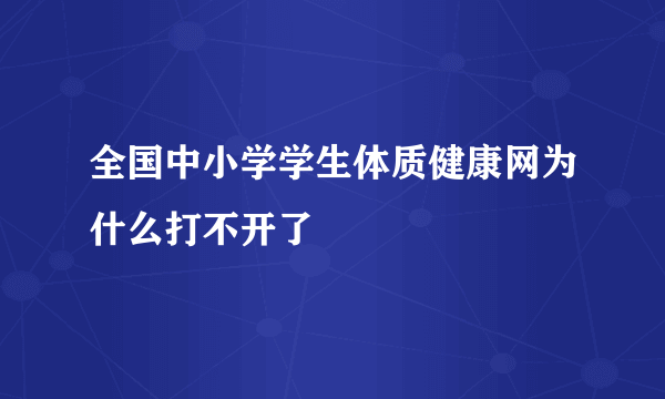 全国中小学学生体质健康网为什么打不开了